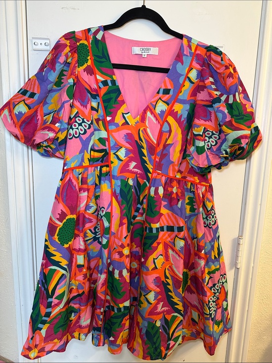 CROSBY by Mollie Burch Dresses & Skirts - CROSBY by Mollie Burch Pink Floral V-Neck Dress